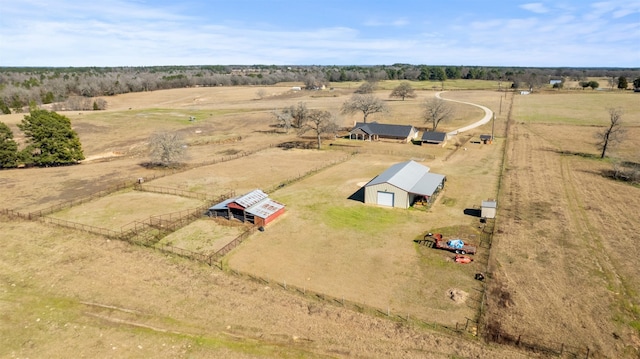 drone / aerial view featuring a rural view