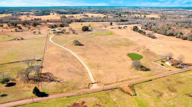 drone / aerial view with a rural view