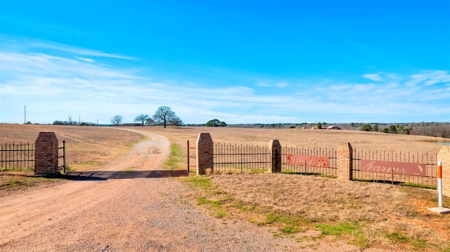 view of road featuring a rural view