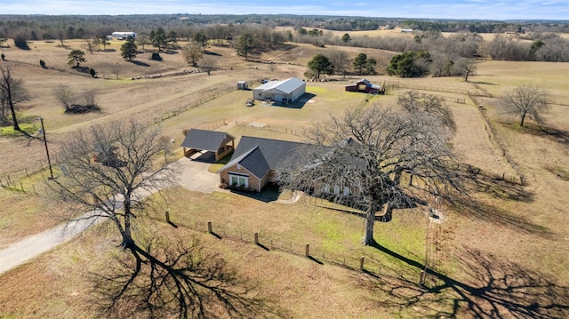 bird's eye view featuring a rural view