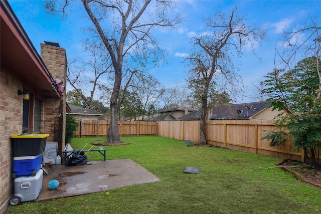 view of yard featuring a patio