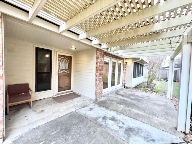 view of patio / terrace featuring a pergola