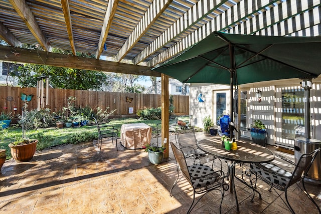 view of patio with a pergola