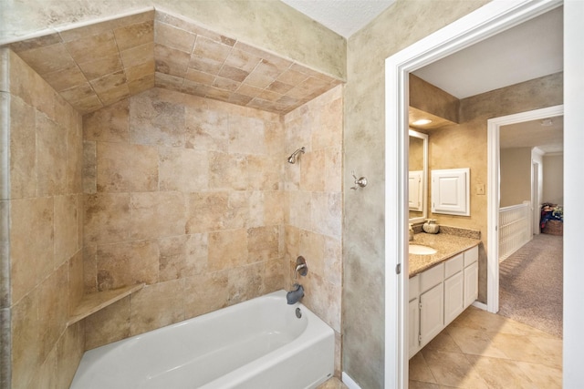 bathroom with shower / bathtub combination and vanity