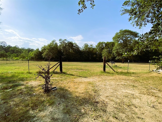 view of yard with a rural view