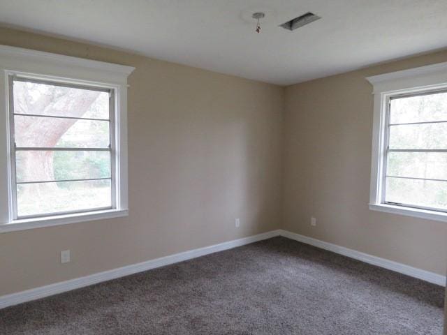 empty room with plenty of natural light and carpet