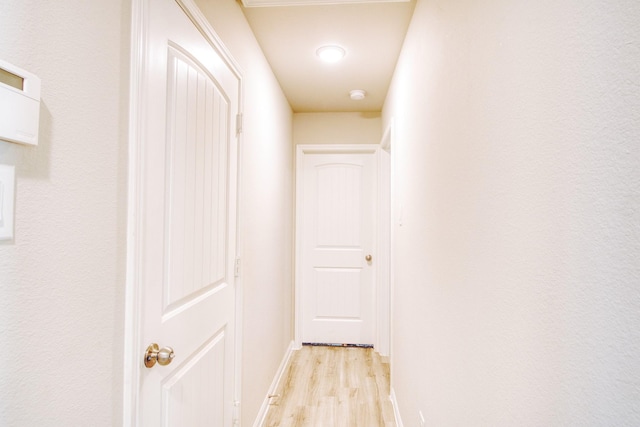 hall featuring light wood-type flooring