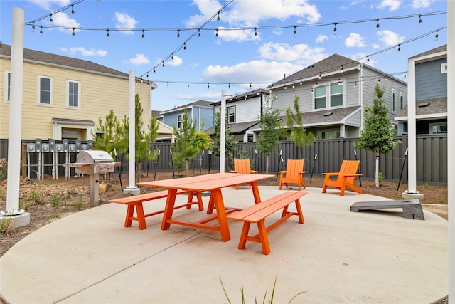 view of property's community featuring a patio