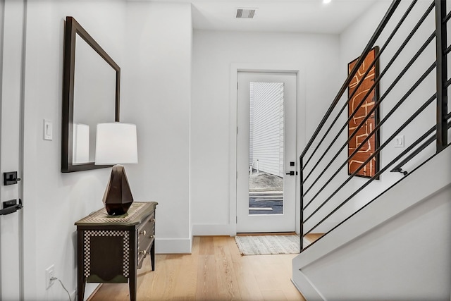 entryway featuring light hardwood / wood-style floors