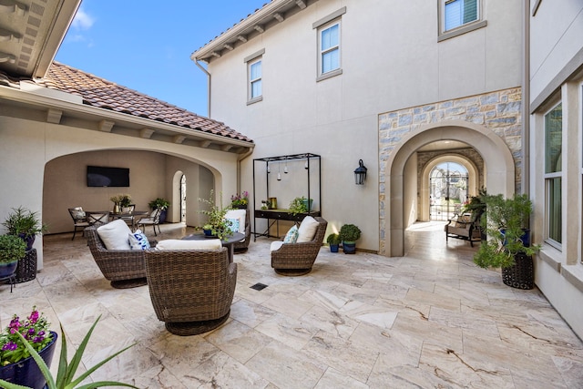 view of patio / terrace featuring an outdoor hangout area