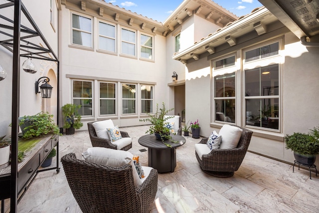 view of patio with an outdoor living space