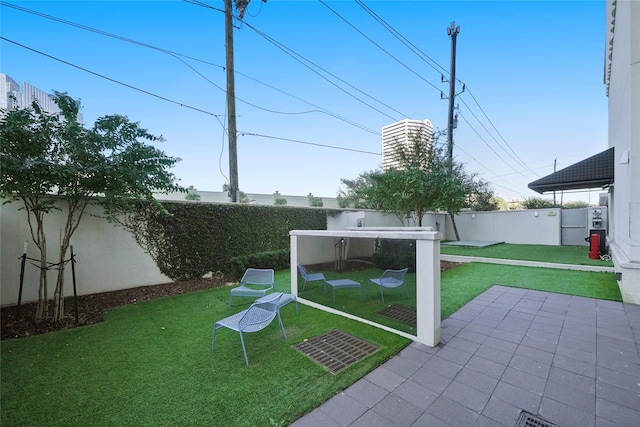 view of yard featuring a patio area