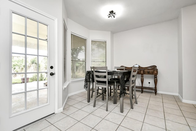 view of tiled dining area