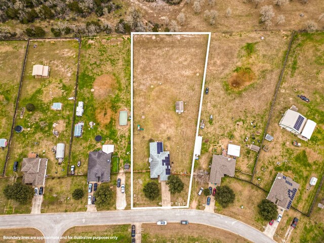 167 Hay Meadow Rd, Cedar Creek, TX 78612 - aerial view of property's location featuring property boundaries highlighted