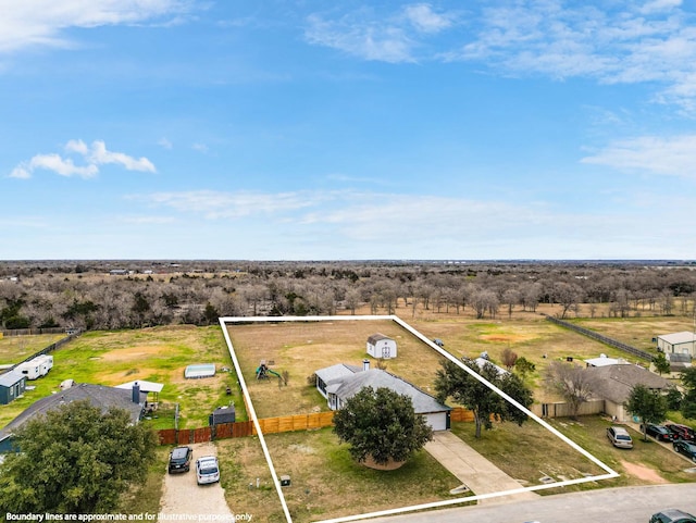 drone / aerial view featuring a rural view