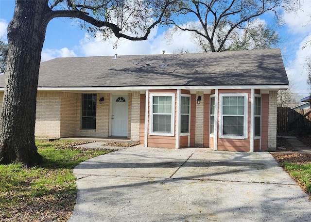 view of single story home