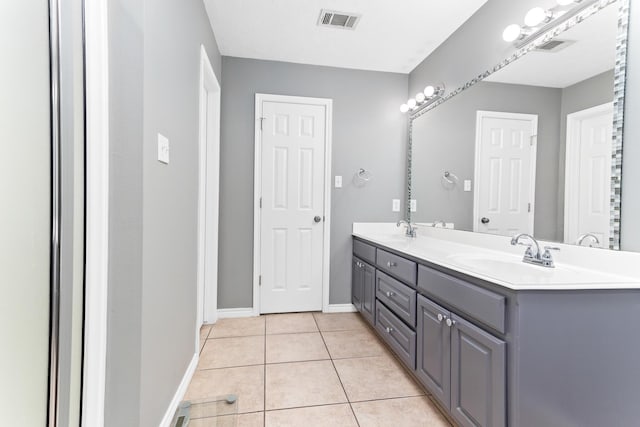 bathroom featuring vanity and tile patterned flooring