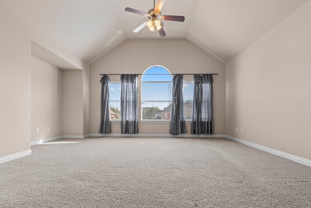 2511 Orchid Creek Dr, Pearland, TX 77584 - carpeted spare room with a ceiling fan and lofted ceiling