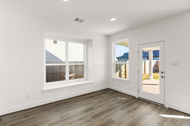 interior space with plenty of natural light and wood-type flooring