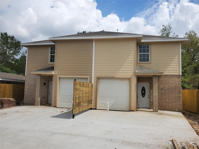 view of front property with a garage