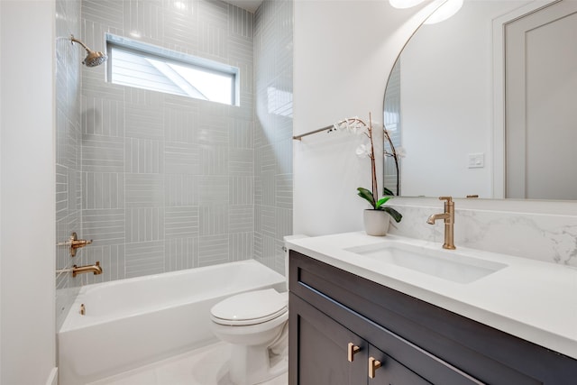 2231 Colquitt St, Houston, TX 77098 - bathroom featuring toilet, shower / washtub combination, and vanity
