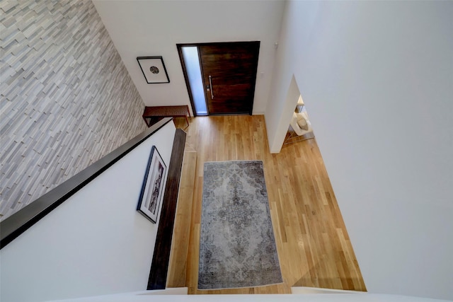 interior space with light hardwood / wood-style flooring