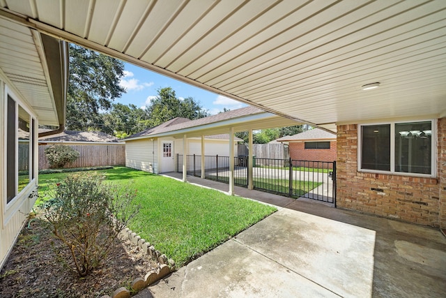 view of yard with a patio area