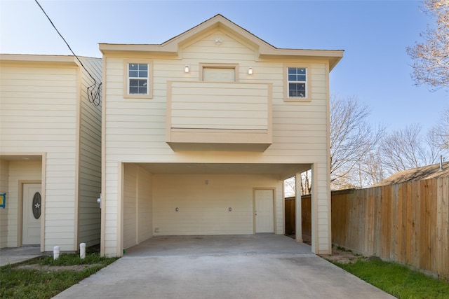 view of front of house featuring a carport