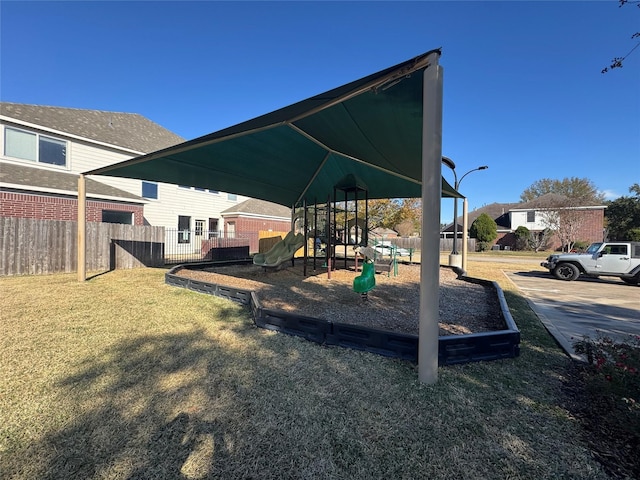 view of yard featuring a playground