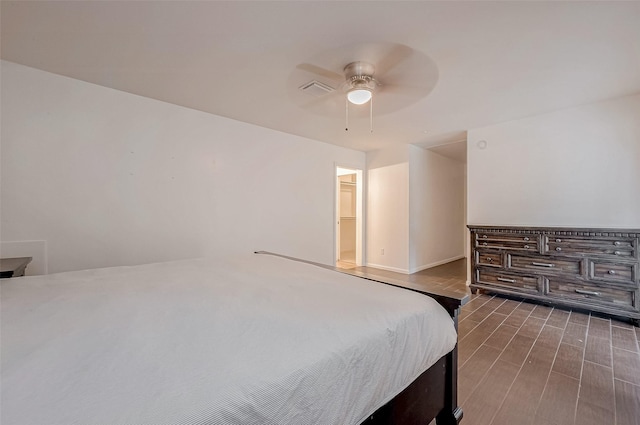 bedroom featuring ceiling fan