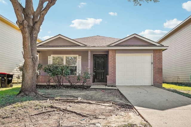 single story home with a garage