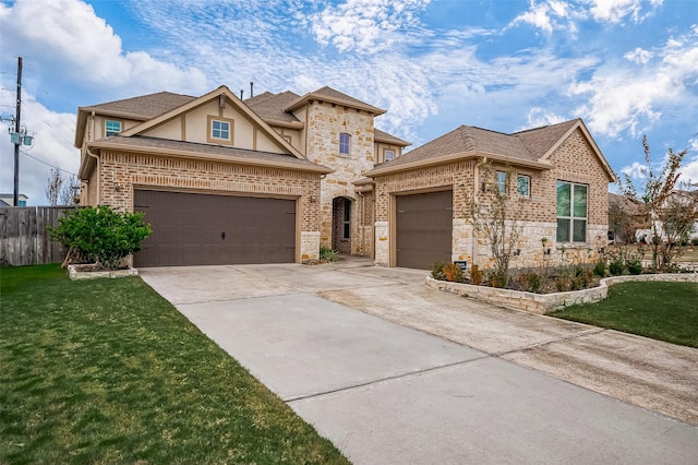 view of front of home with a front lawn