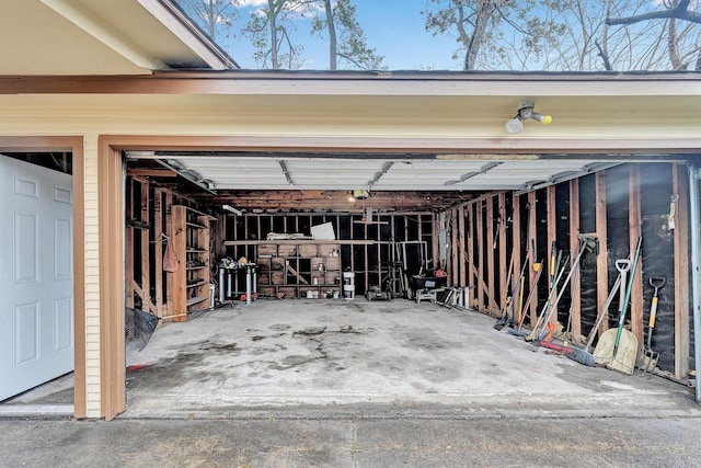 view of garage