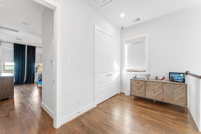 interior space with hardwood / wood-style floors