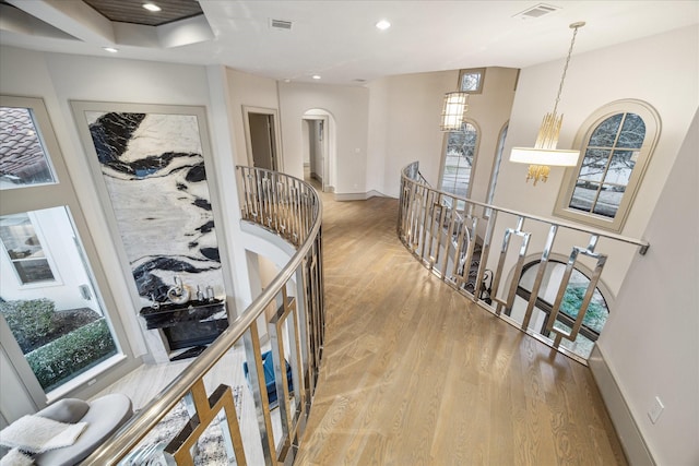 corridor featuring light hardwood / wood-style flooring