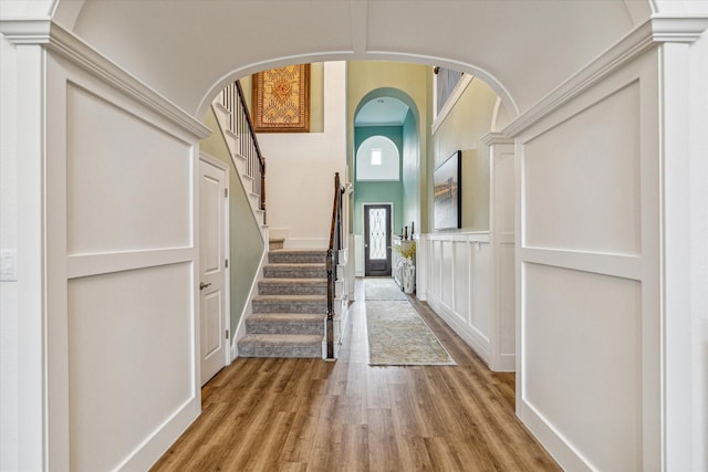 foyer entrance featuring light hardwood / wood-style floors