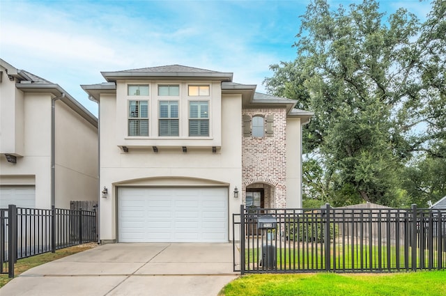 view of front of house with a garage