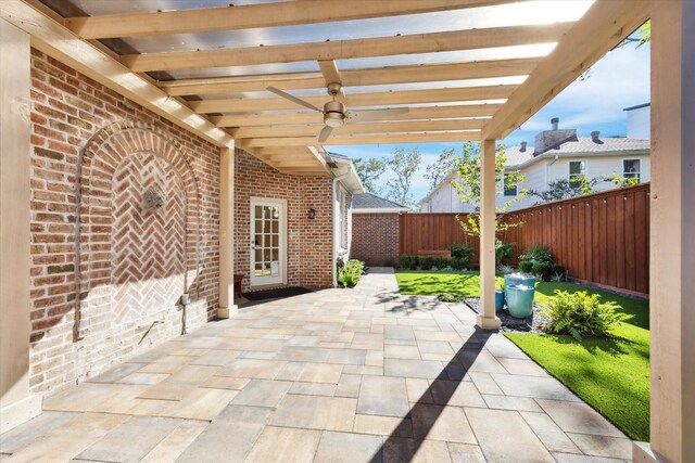 view of patio with a pergola