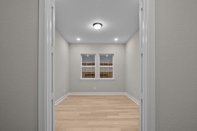 empty room featuring light wood-type flooring