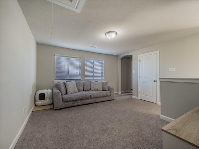 living room featuring carpet floors