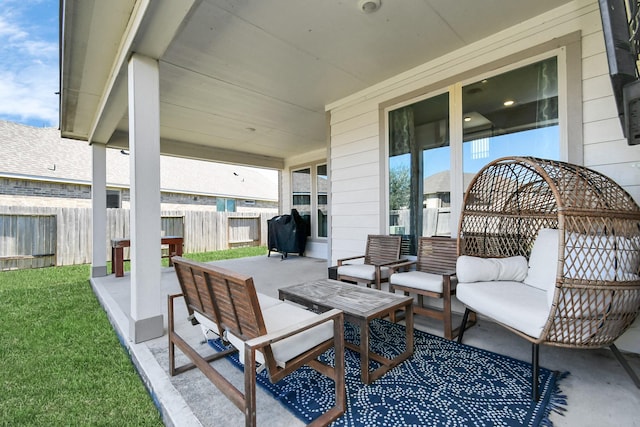 view of patio / terrace with an outdoor living space