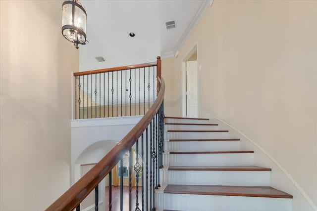 stairs with ornamental molding