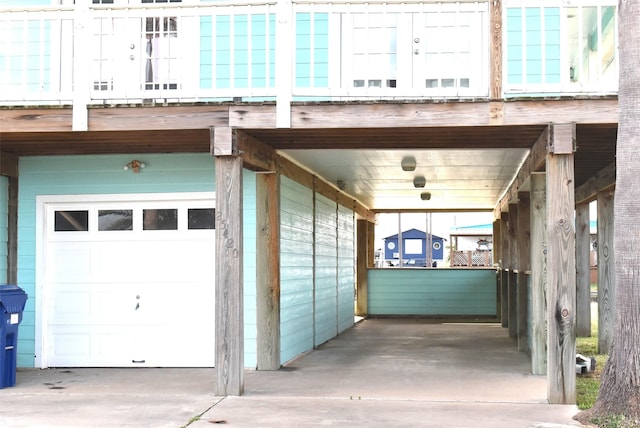 view of garage