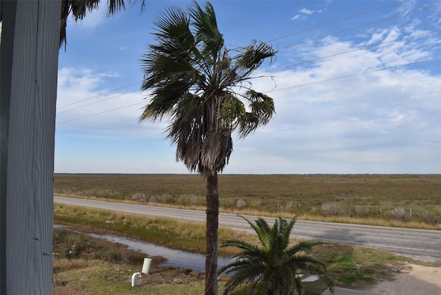 view of street with a rural view