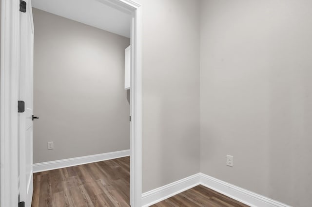 interior space with dark hardwood / wood-style flooring