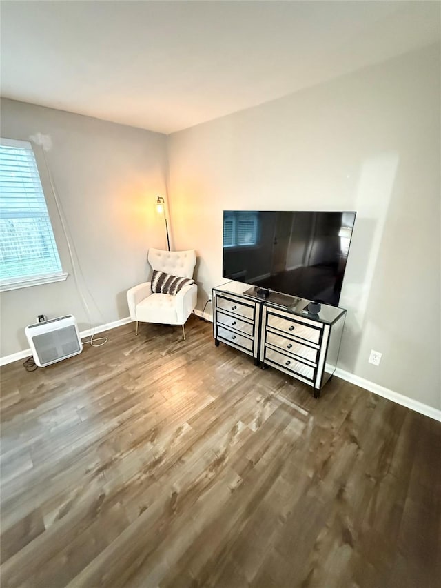 living area featuring hardwood / wood-style floors