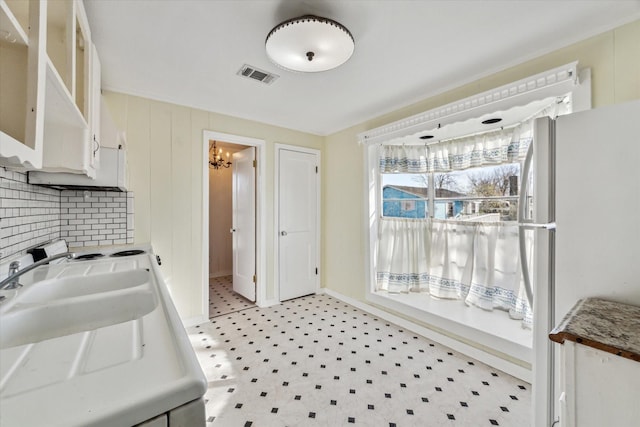 kitchen with white refrigerator