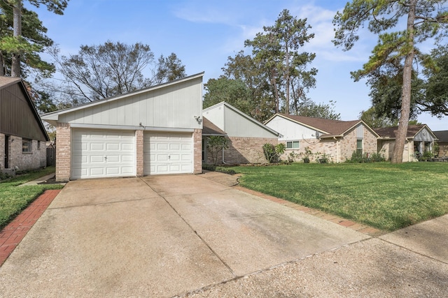 view of home's exterior with a yard and a garage