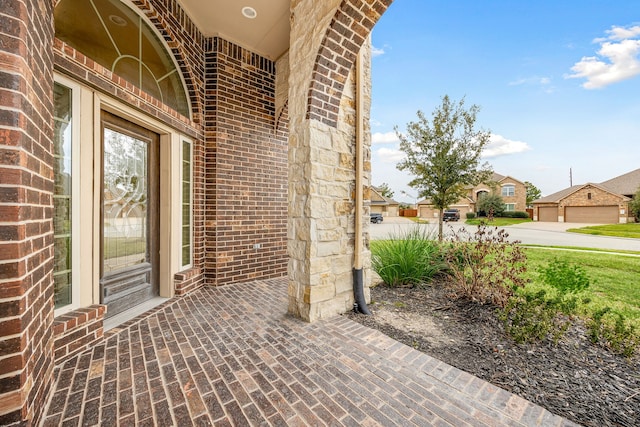 property entrance featuring a garage