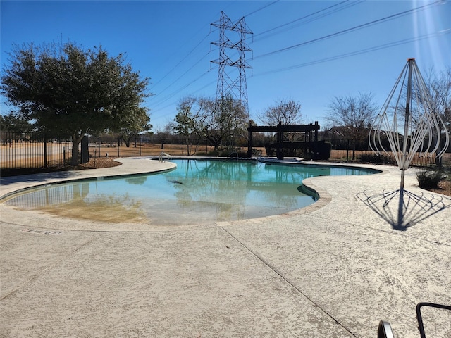 view of pool with a pergola